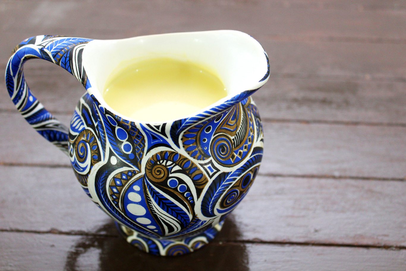 Bread and butter pudding with vanilla sauce