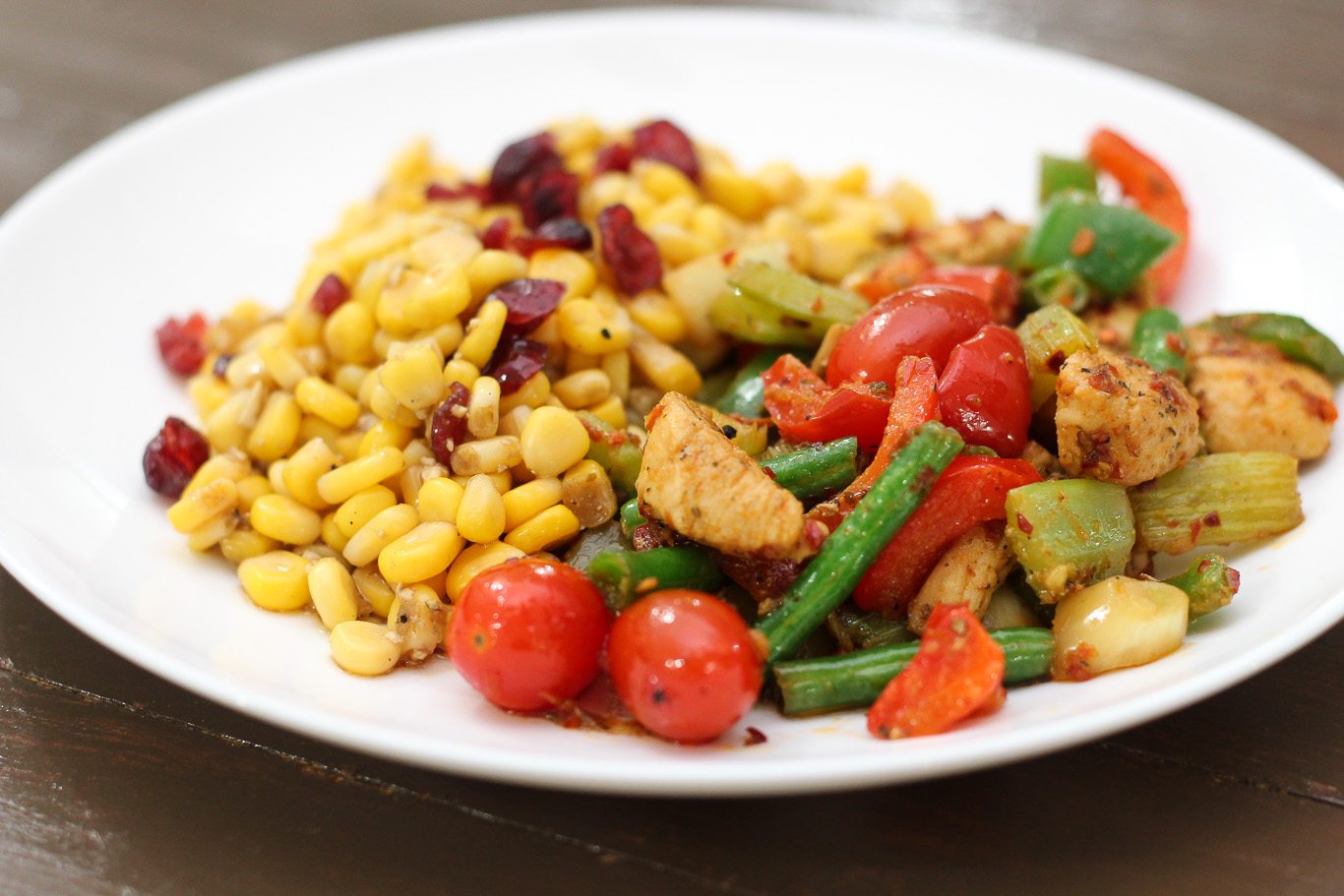 Delicious Skinny Chicken Stir Fry and Corn Salad