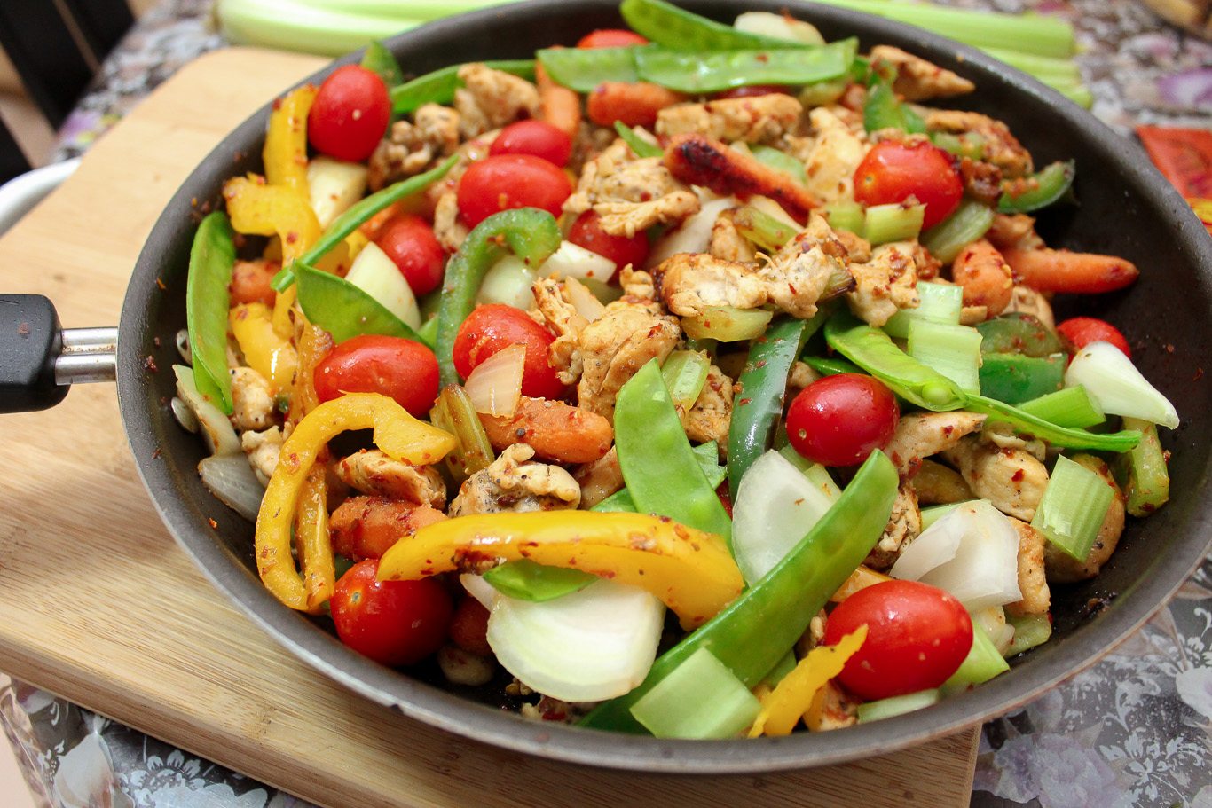 Delicious Skinny Chicken Stir Fry and Corn Salad