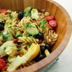 Avocado and artichoke pasta salad