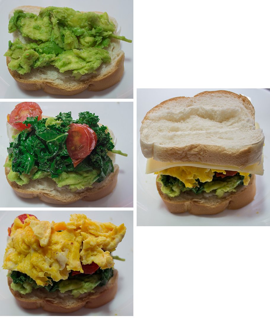 Avocado Egg and Kale Panini