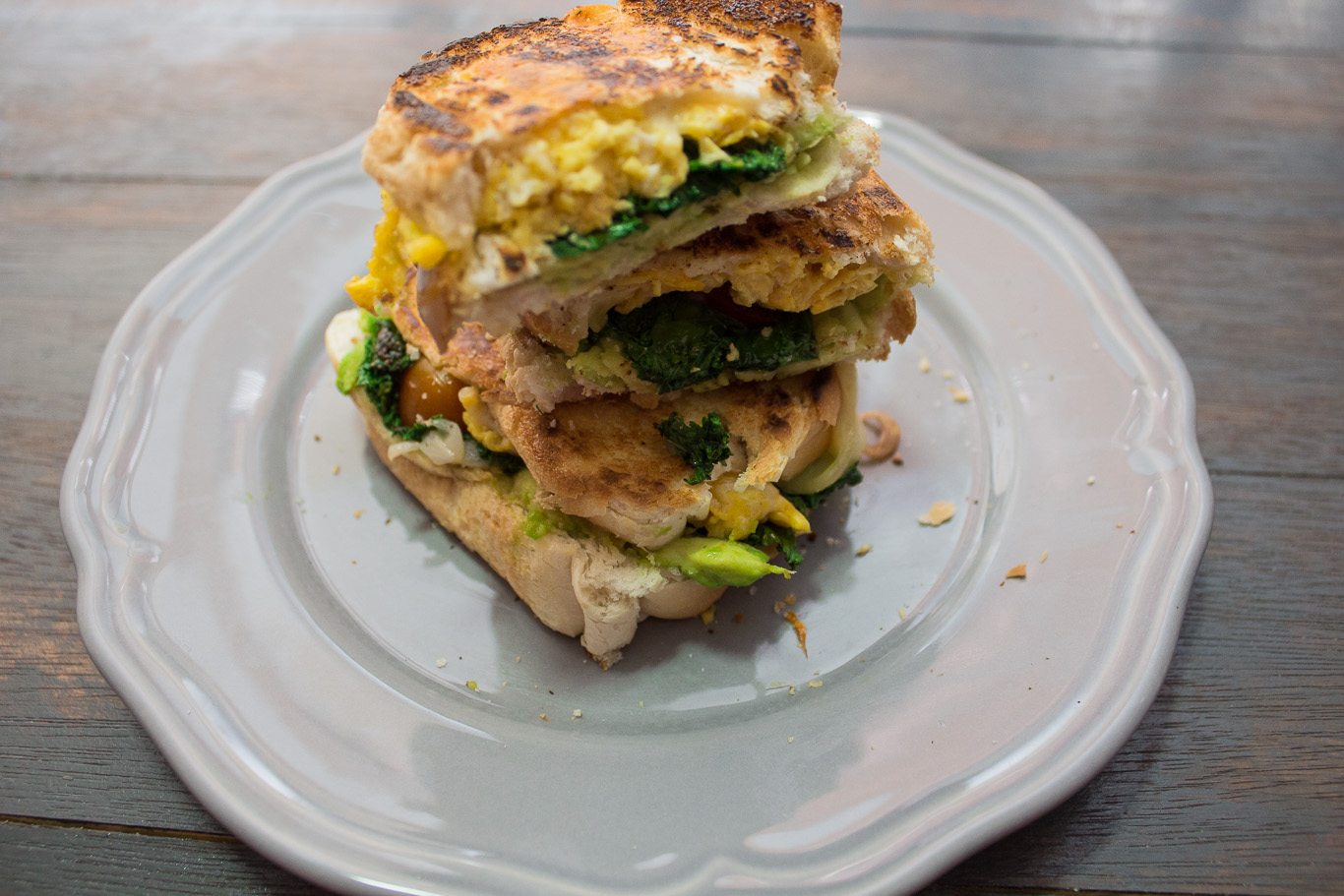 This Avocado, egg and kale Panini