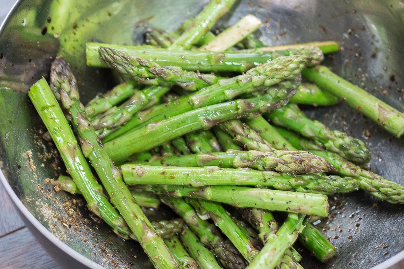 Roasted Asparagus in Balsamic Butter Vinaigrette 