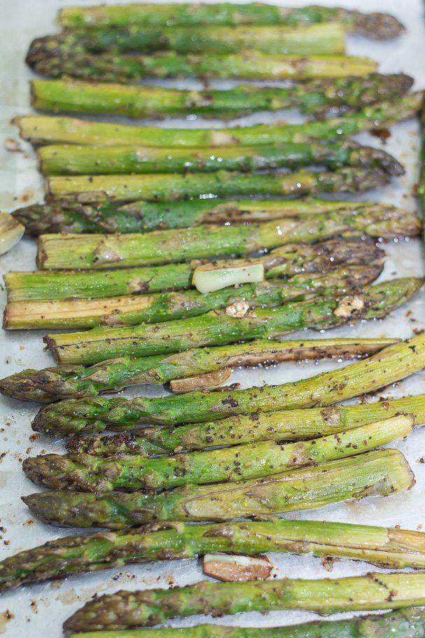 Roasted Asparagus in Balsamic Butter Vinaigrette 