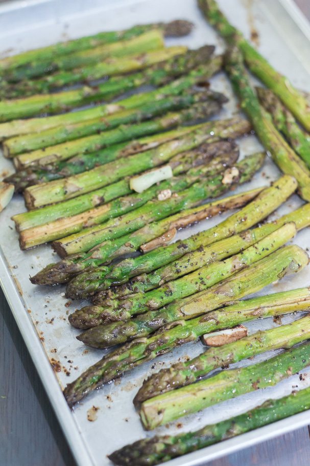 Roasted Asparagus in Balsamic Butter Vinaigrette 