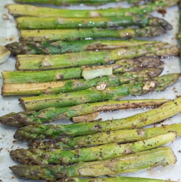 Roasted Asparagus in Balsamic Butter Vinaigrette