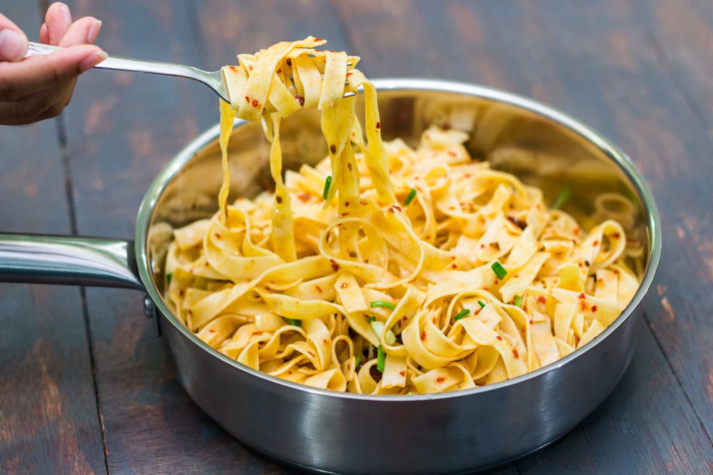 Aglio Olio with Sun-Dried Tomatoes