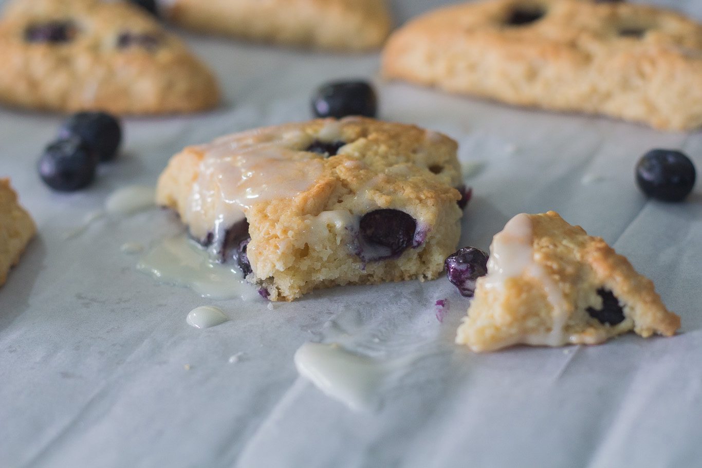 Blueberry Scones with Vanilla Glaze