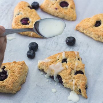 Blueberry Scones with Vanilla Glaze