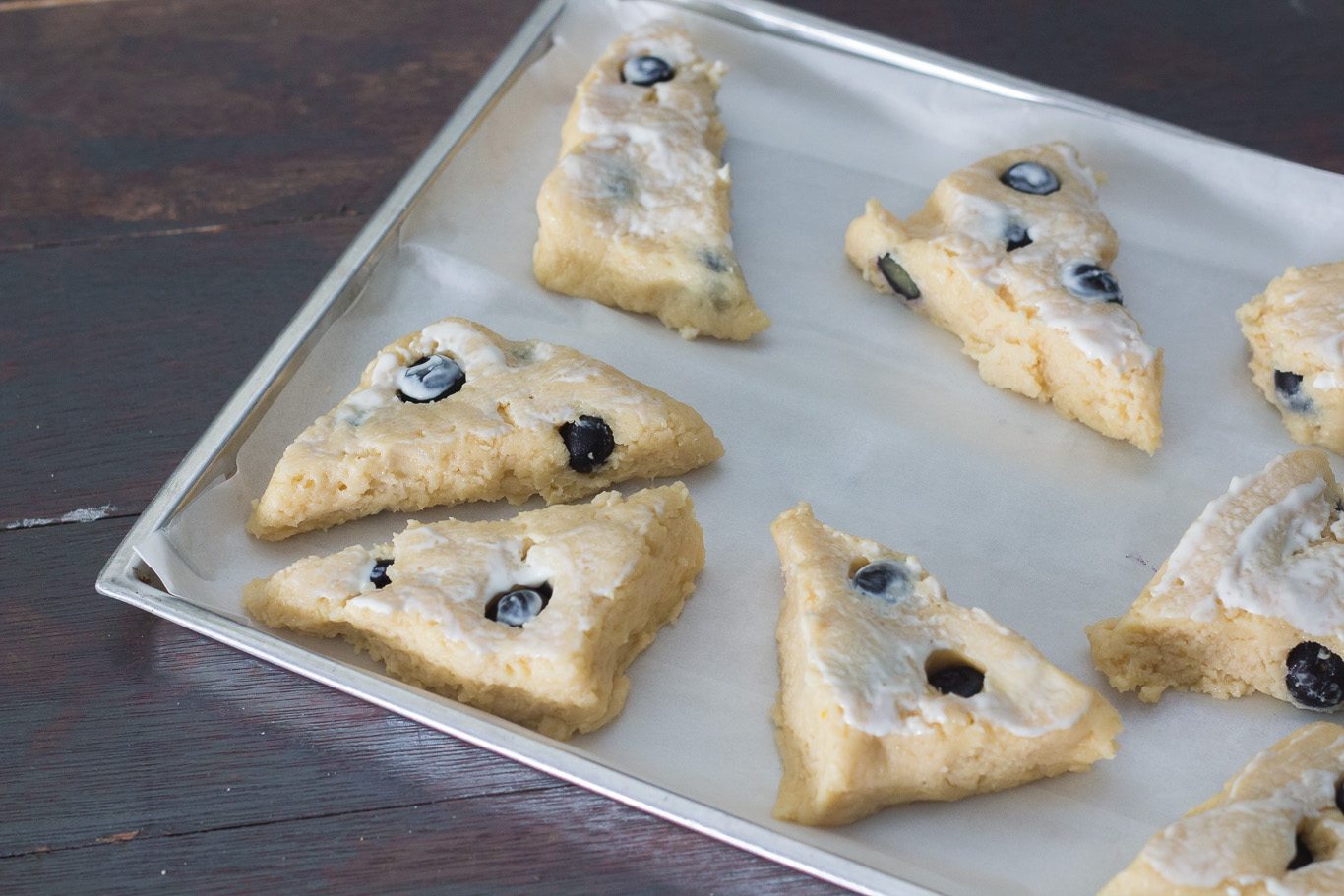 Blueberry Scones with Vanilla Glaze
