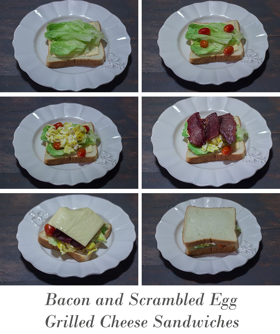 Bacon and Scrambled Egg Grilled Cheese Sandwiches