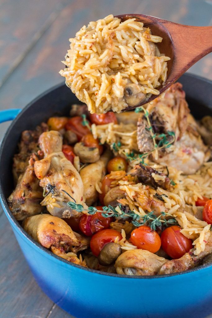 Baked Chicken and Orzo