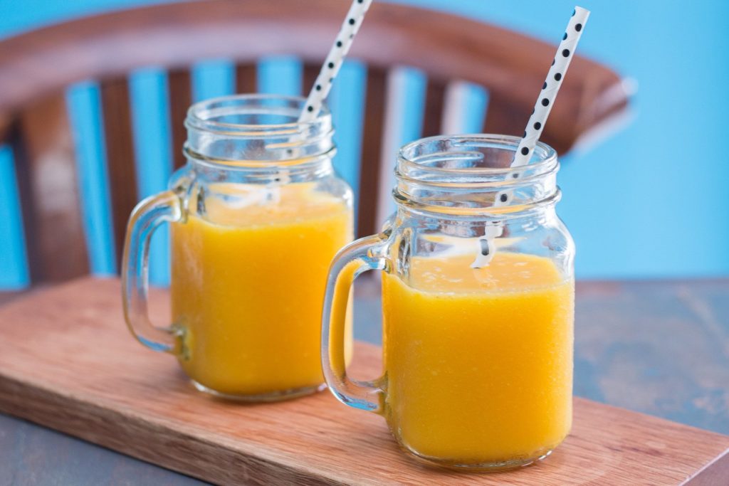 Vegan mango and orange smoothie