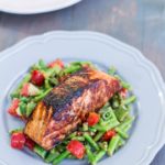 Honey Garlic Salmon with Warm Chopped Asparagus Salad