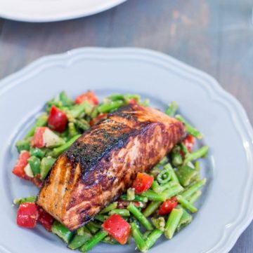 Honey Garlic Salmon with Warm Chopped Asparagus Salad