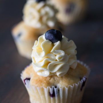 Lemon Blueberry Cupcakes with Swiss Meringue Buttercream