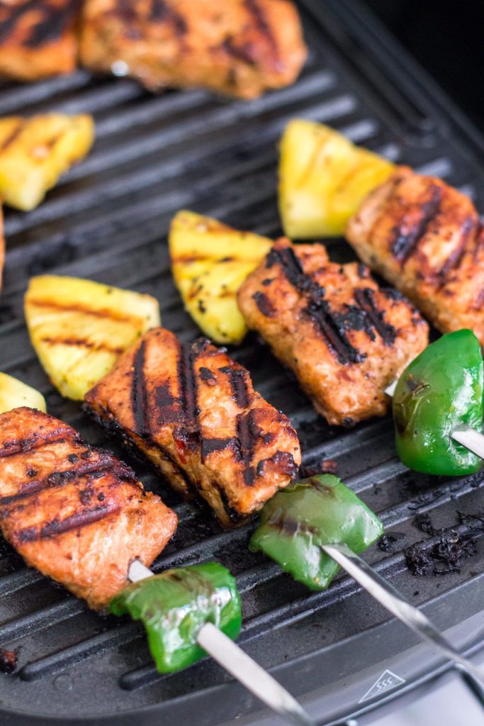 Grilled Salmon Kebabs