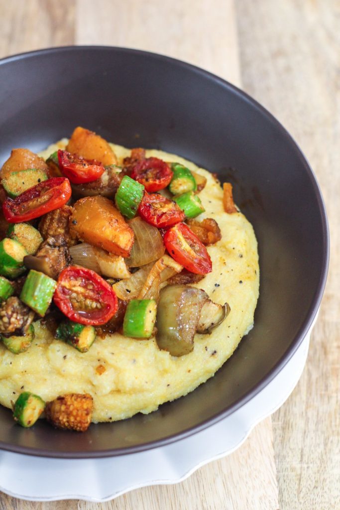 Grilled Vegetables with Parmesan Polenta