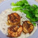 Cauliflower Mash and Spicy Prawns