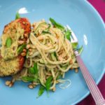 Delicious Pesto Spaghetti with Seared Salmon