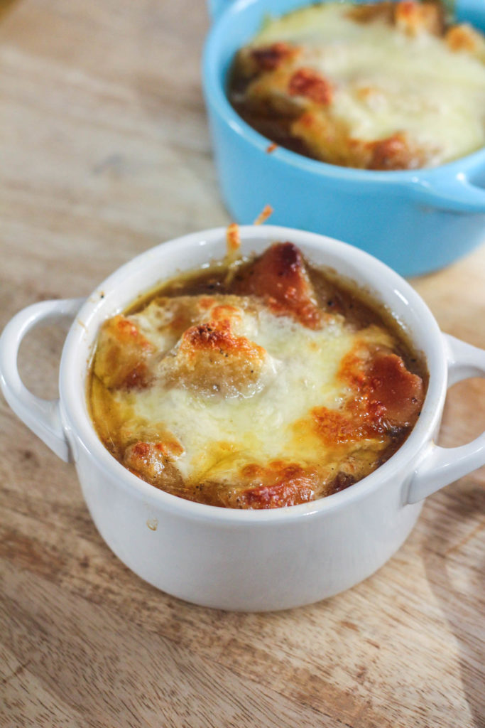French Onion Soup with Garlic Croutons