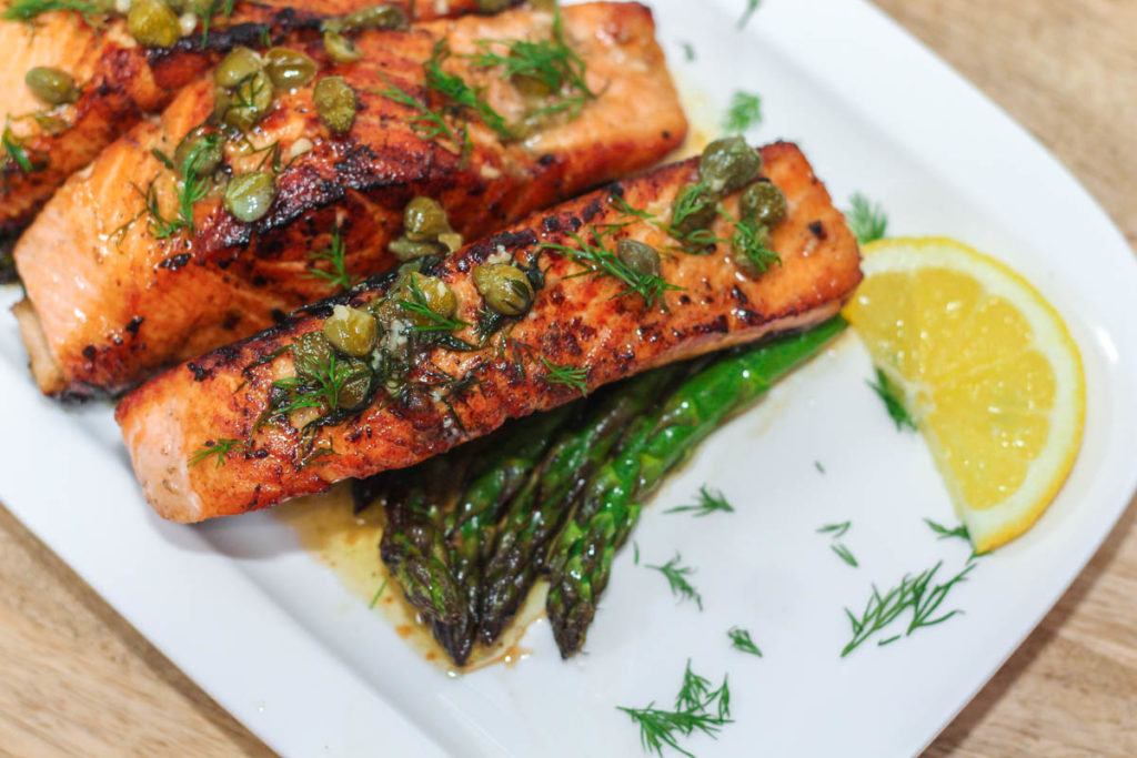 Salmon with Lemon Caper Butter