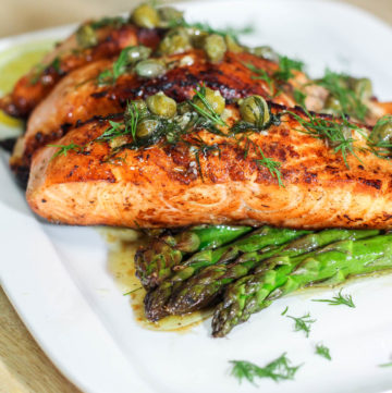 Salmon with Lemon Caper Butter