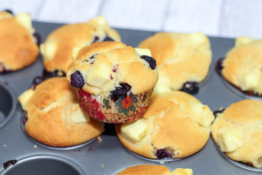 Soft Blueberry Cream Cheese Muffins