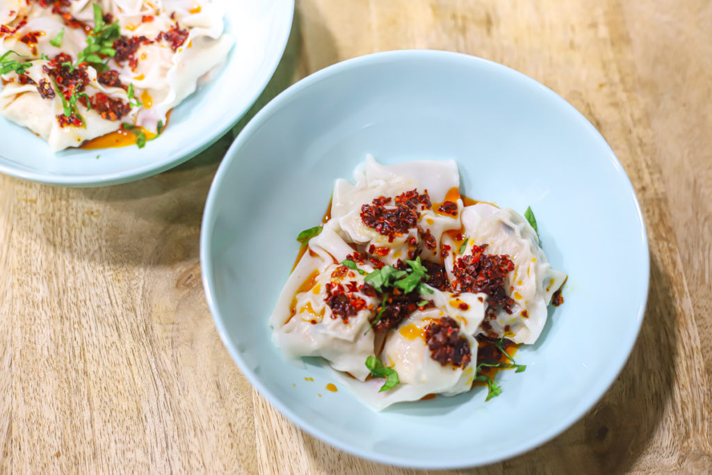 Easy Wontons in Chili Oil