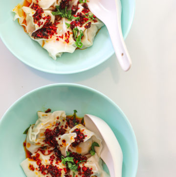 Easy Wontons in Chili Oil