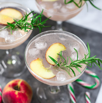 Sparkling Rosemary Peach Mocktail