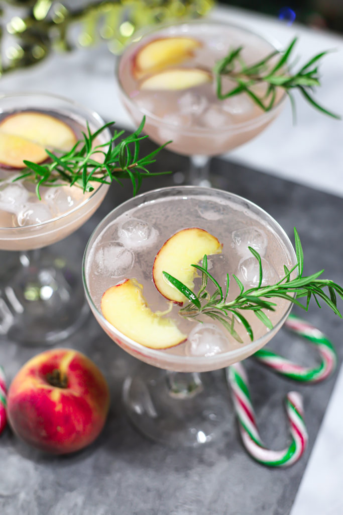 Sparkling Rosemary Peach Mocktail