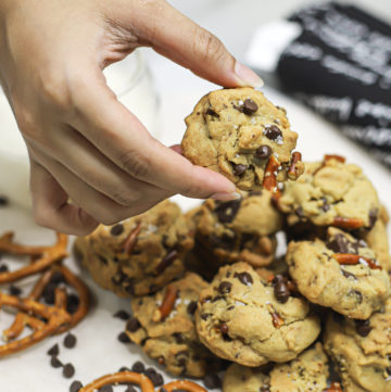 Salted Pretzel Chocolate Chip Cookies