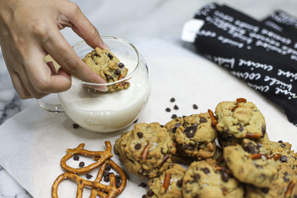Salted Pretzel Chocolate Chip Cookies