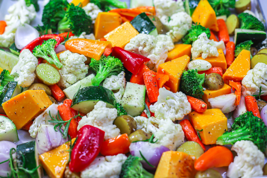 Roasted Vegetable with Creamy Garlic Dressing